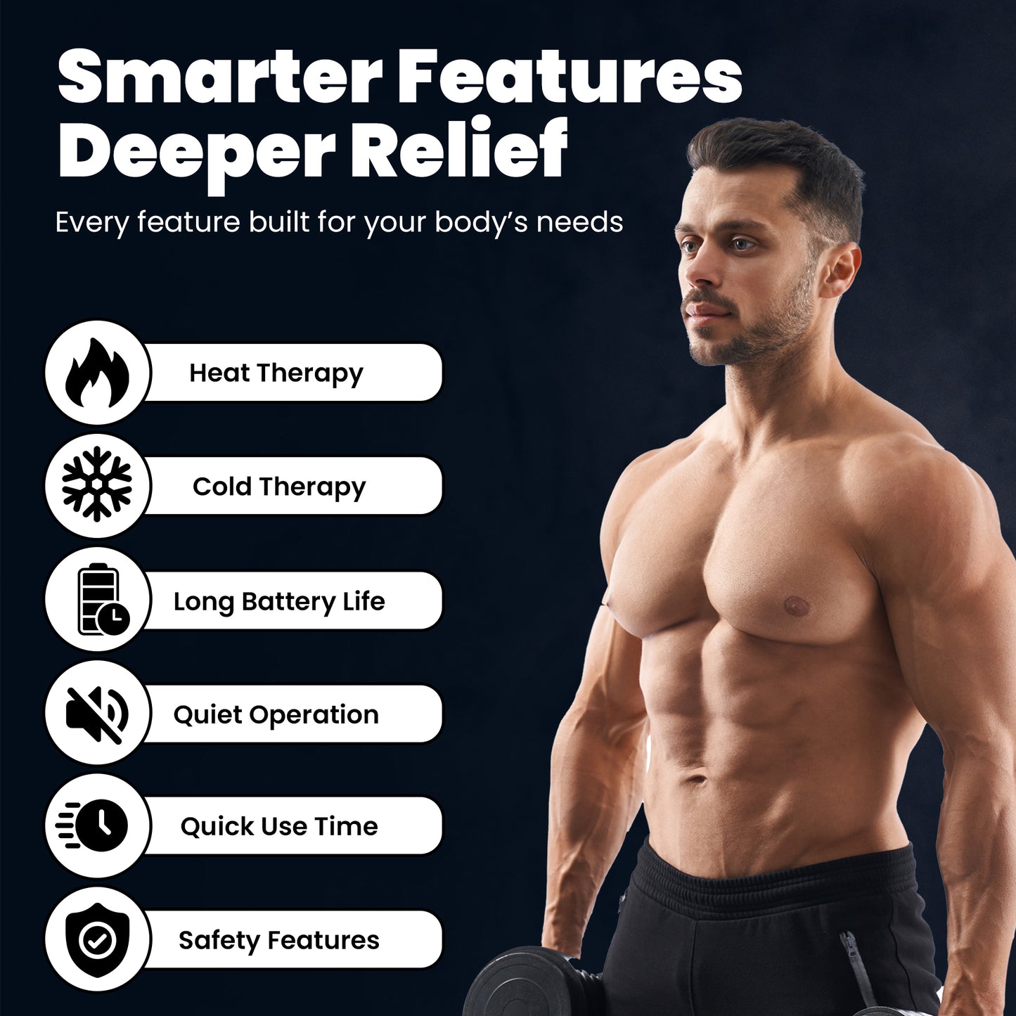 Massage Gun with Heat & Cold Therapy – Deep Tissue, Percussion, Muscle Recovery | SereniComfort