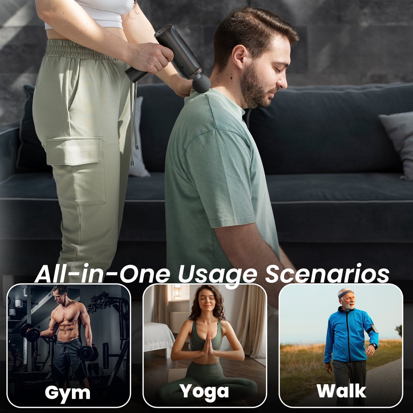 Massage Gun with Heat & Cold Therapy – Deep Tissue, Percussion, Muscle Recovery | SereniComfort