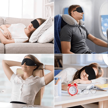 3D Contoured Blackout Eye Mask Ultra-Lightweight Sleep Mask for Home, Travel & Camping