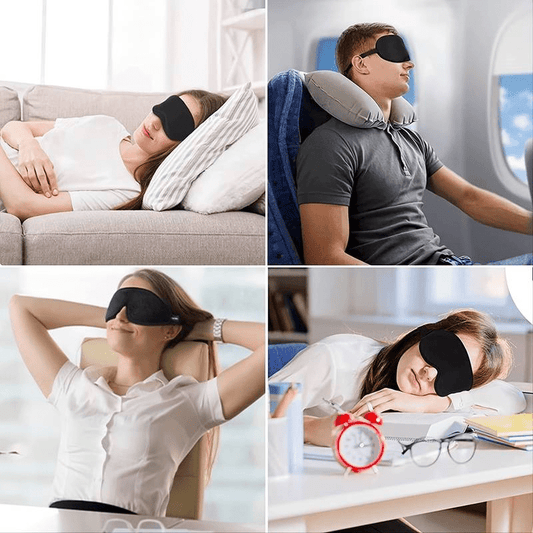 3D Contoured Blackout Eye Mask Ultra-Lightweight Sleep Mask for Home, Travel & Camping