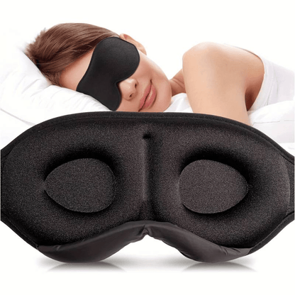 3D Contoured Blackout Eye Mask Ultra-Lightweight Sleep Mask for Home, Travel & Camping