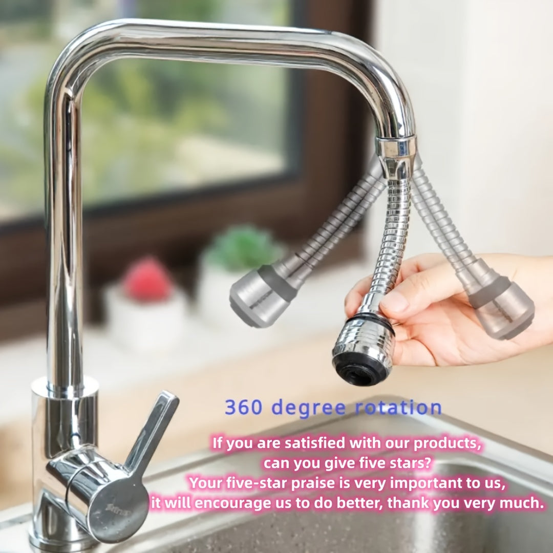 Universal 360° Rotating Faucet Extender | Anti-Splash Water-Saving Aerator for Kitchen & Bathroom