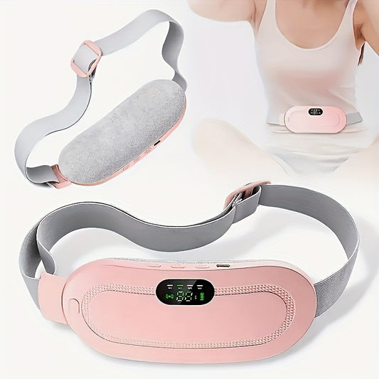 USB Rechargeable Heating Belt for Women - 3-Speed Heat & 4 Massage Modes, Fast Warmth Belly Wrap