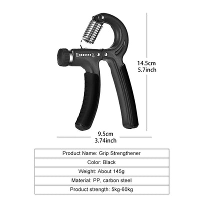 Adjustable Hand Grip Strengthener 5-60KG Finger & Hand Exerciser for Fitness & Rehabilitation