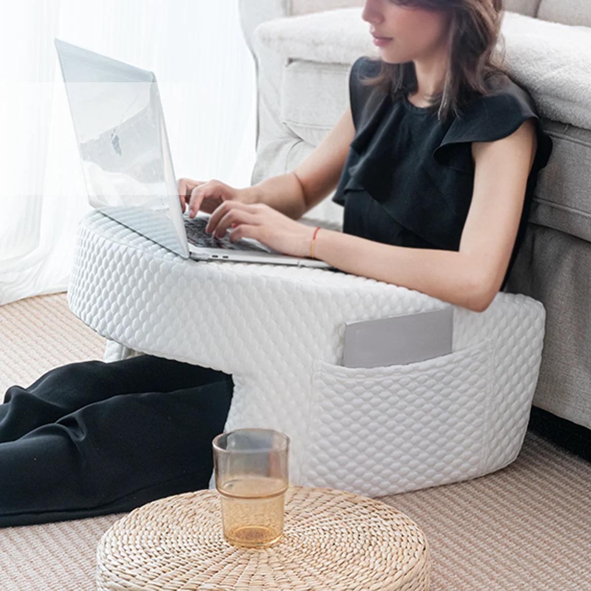 Soft Reading Pillow with Arm Rest | Lap Desk Cushion for Gaming, Working, and Relaxing