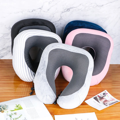 Travel Neck Pillow | U-Shaped Memory Foam Cushion for Airplane, Car & Home