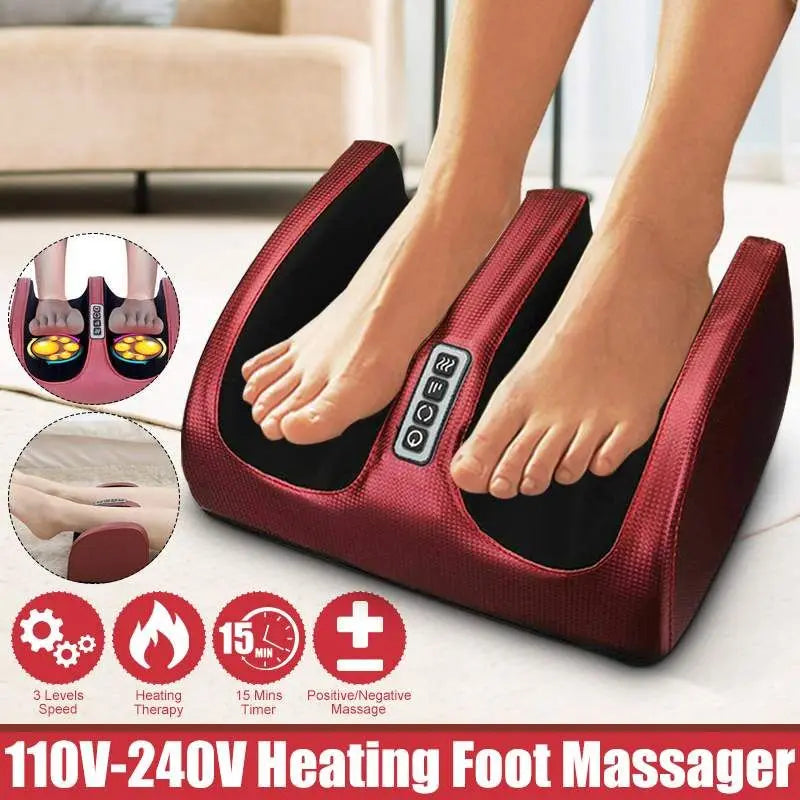 Electric Heated Foot Massager  Shiatsu Kneading & Compression Therapy  Pain Relief & Muscle Relaxation