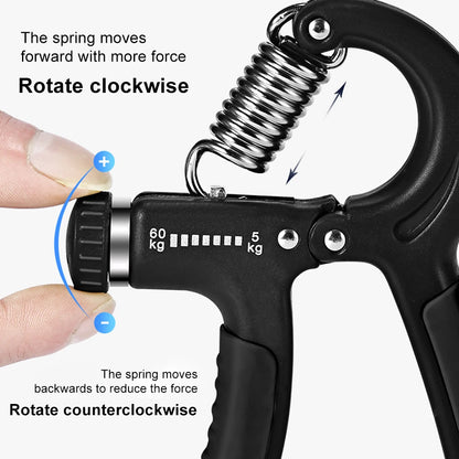 Adjustable Hand Grip Strengthener 5-60KG Finger & Hand Exerciser for Fitness & Rehabilitation