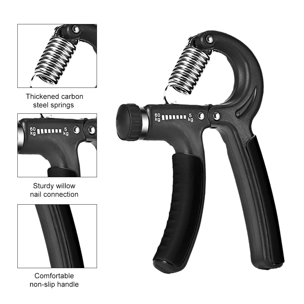 Adjustable Hand Grip Strengthener 5-60KG Finger & Hand Exerciser for Fitness & Rehabilitation