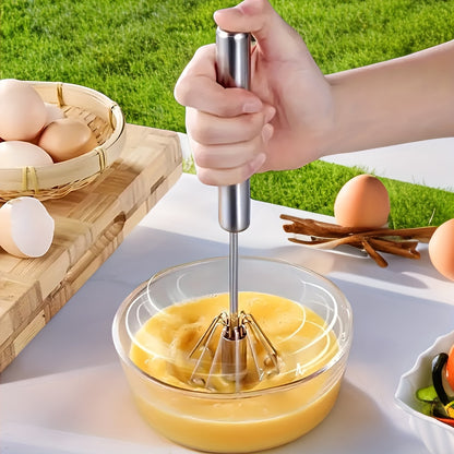 Stainless Steel Semi-Automatic Whisk Rotary Egg Beater & Cream Mixer for Baking & Camping