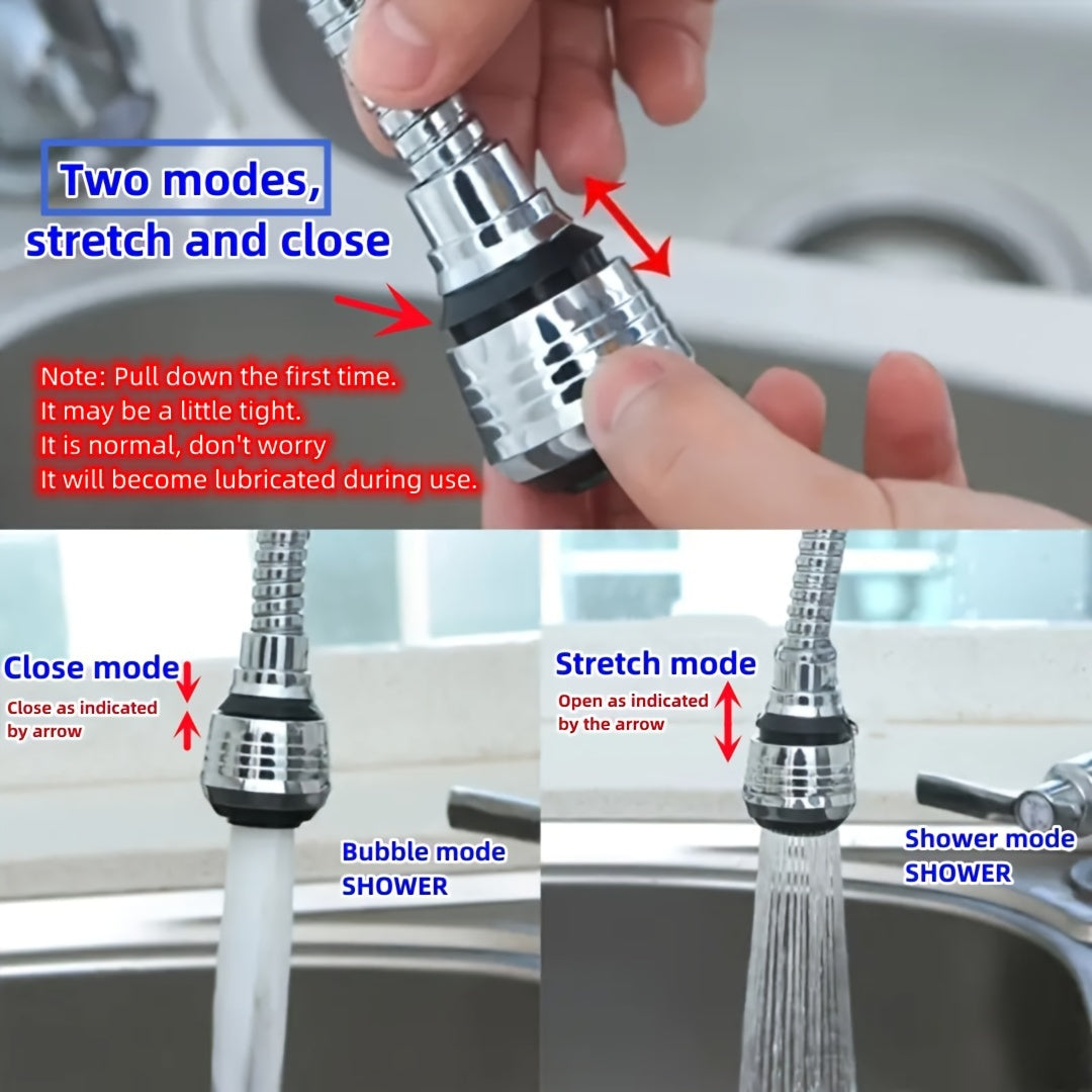 Universal 360° Rotating Faucet Extender | Anti-Splash Water-Saving Aerator for Kitchen & Bathroom