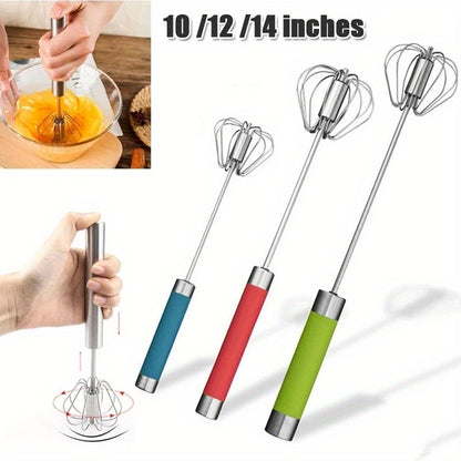 Stainless Steel Semi-Automatic Whisk Rotary Egg Beater & Cream Mixer for Baking & Camping